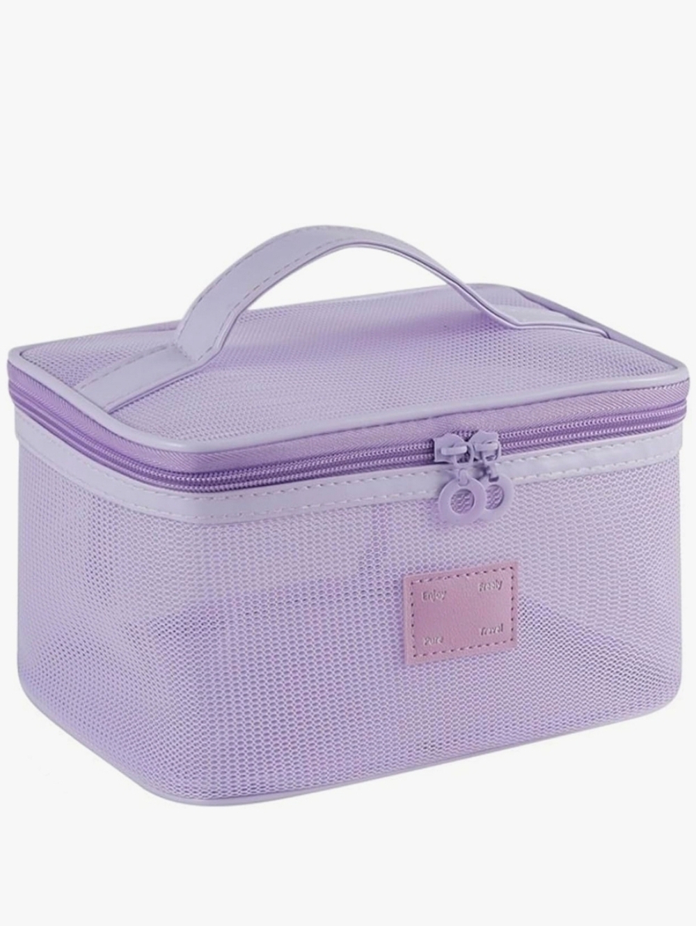 Lavender Mesh Cosmetic Cube Case NWT